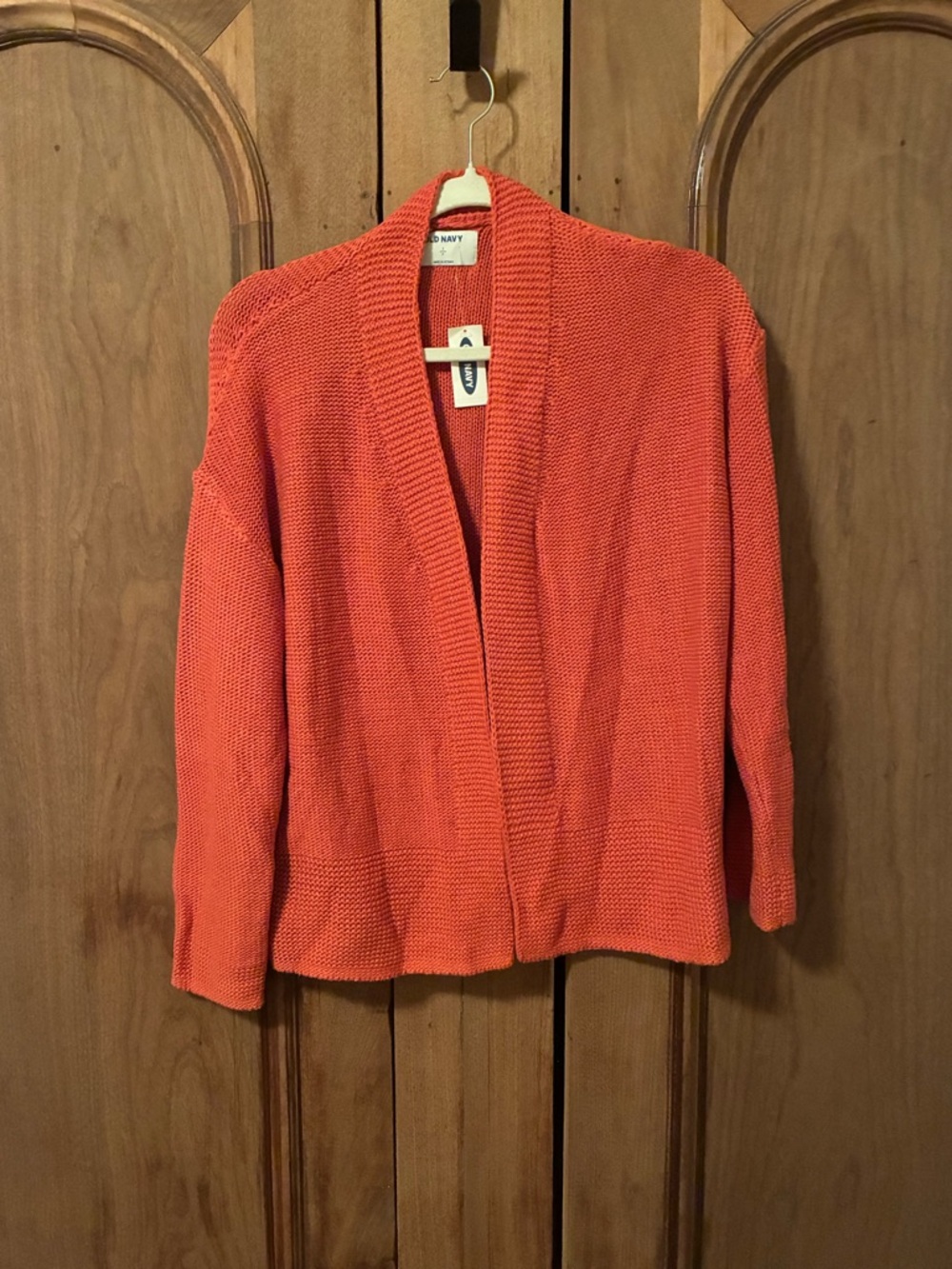 Old Navy Coral Open-Front Knit Cardigan